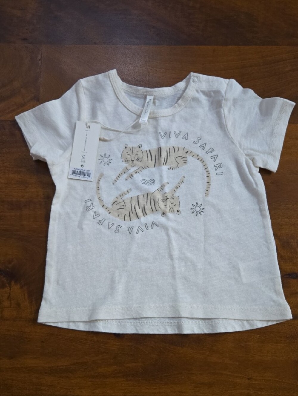 NWT Rylee + Cru Cream Tiger Safari Graphic T-Shirt Size 6-12 Months